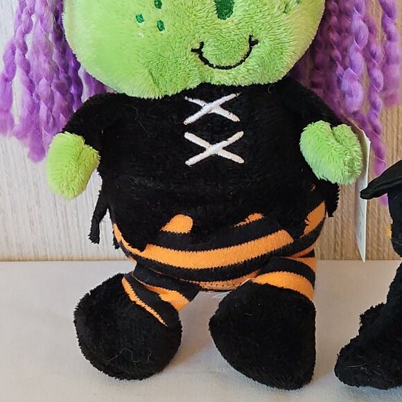 Dan Dee Wicked Witch and Ty Black Cat In Hat Plush Lot Halloween Green Doll - Picture 4 of 11